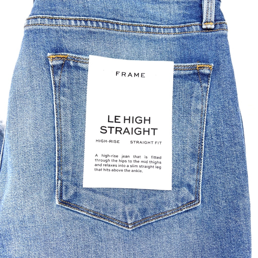 🚫SOLD! |•NWT🤩 |•FRAME•| Le High Straight High-Rise Raw Edge Slit Jeans - Picture 8 of 15